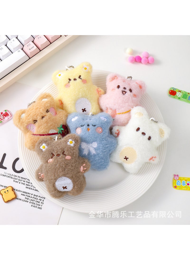Cartoon Bear Keychain Cute Couple Pendant Squeaky yellow bear