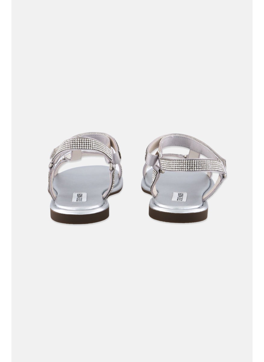 Women Fancifulfa Embellished Sandals, Silver