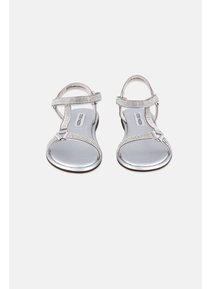 Women Fancifulfa Embellished Sandals, Silver