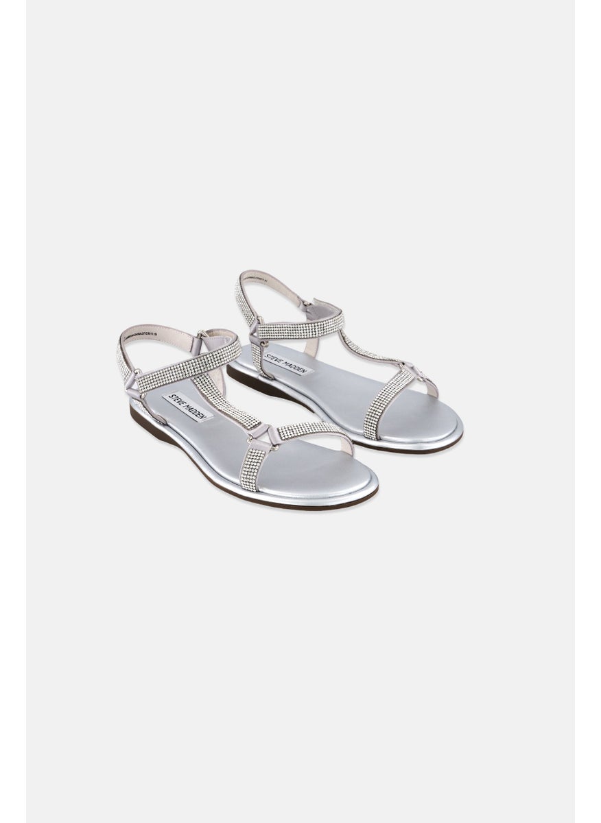 Women Fancifulfa Embellished Sandals, Silver