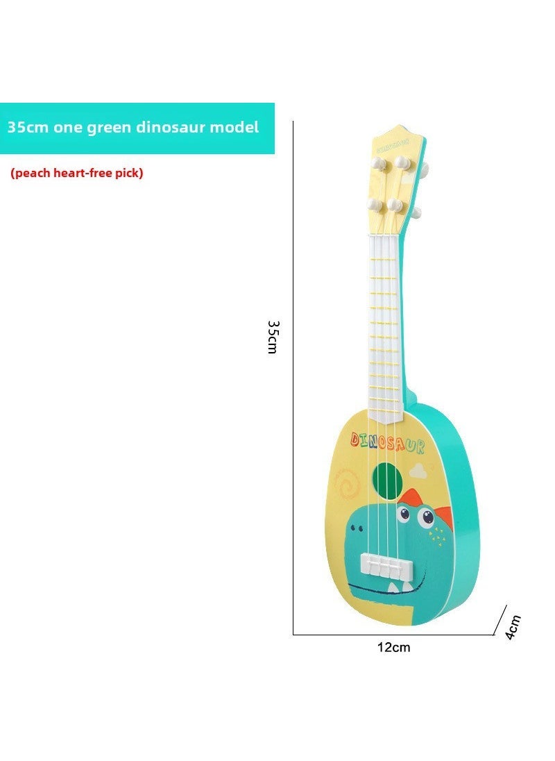 35cm childrens musical instrument ukulele small Guitar mini four strings can play early education Music Guitar Toy 8041-35cm green dinosaur