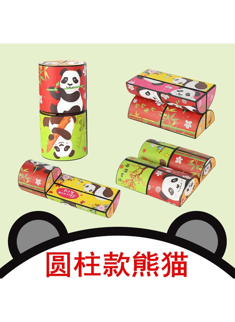 3D Panda Magic Cube Puzzle, Kids Brain Teaser Toy 006 cylindrical panda