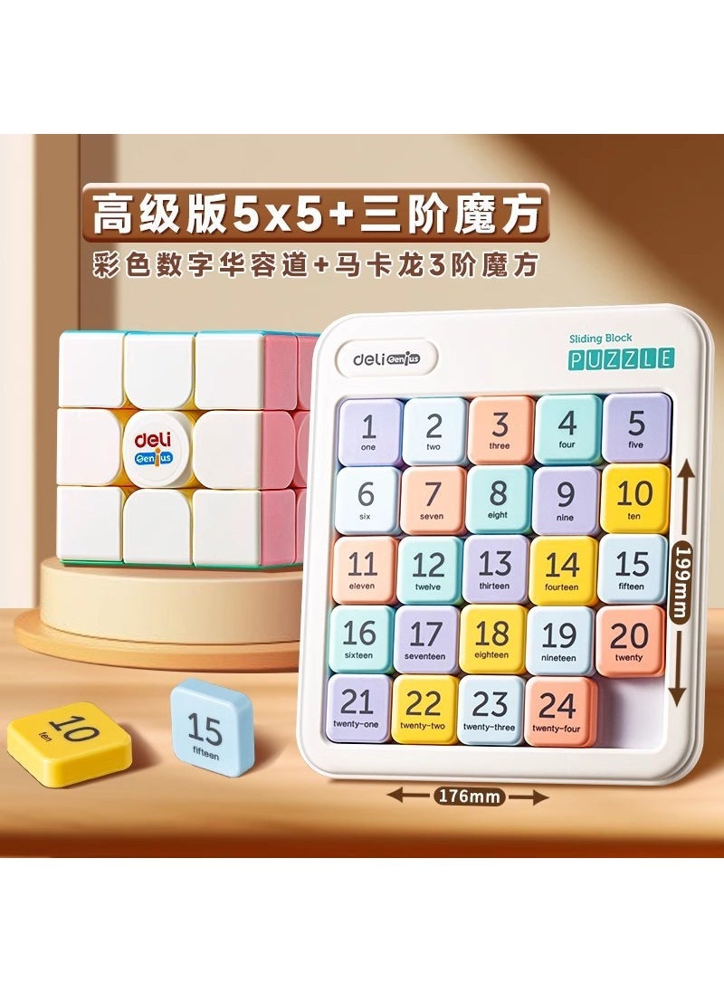 Deli Magnetic Sudoku Puzzle Slider Toy for Kids High Order [5*5] Third Order Rubik's Cube