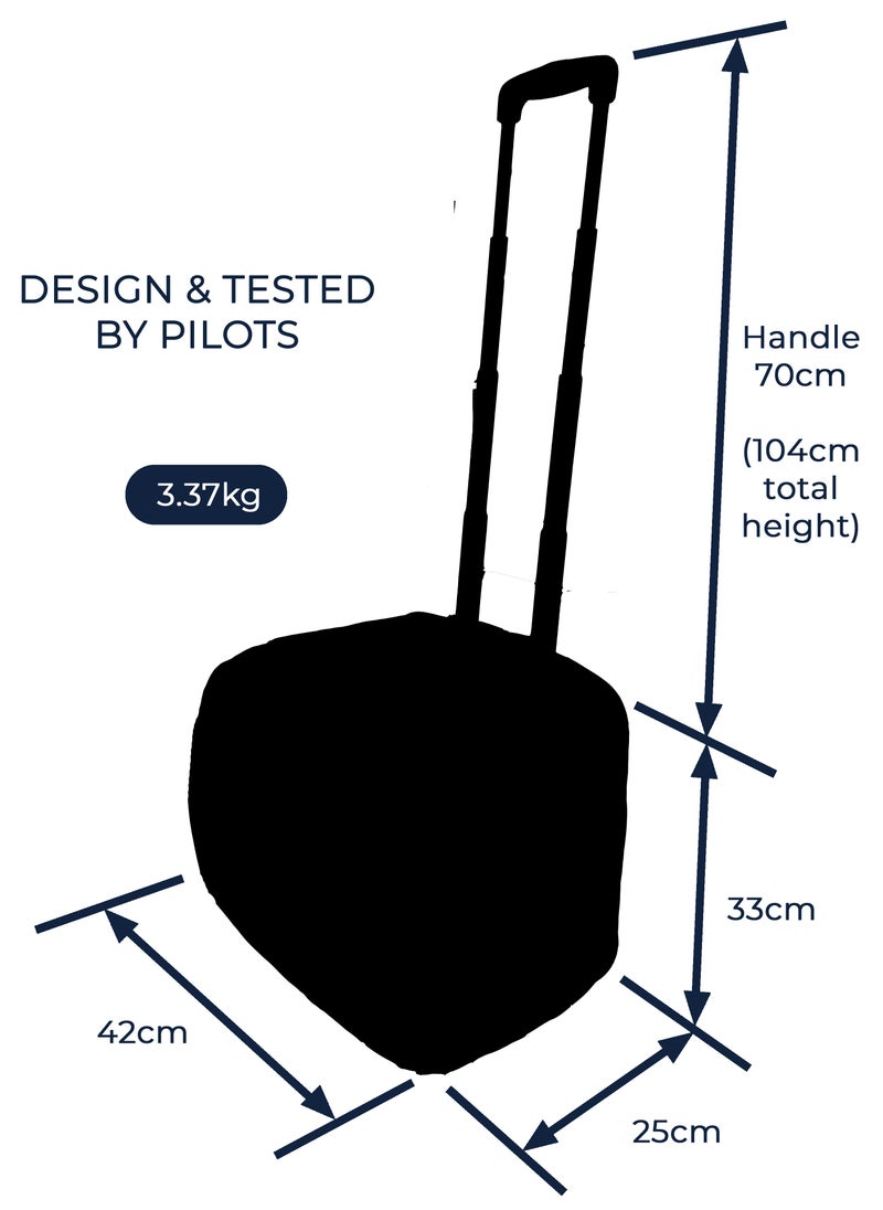 Pilot Crew Flight Deck | Executive Business Laptop Computer Travel Documents | Trolley Bag Suitcase With Telescopic Handle Water Resistant Light Weight