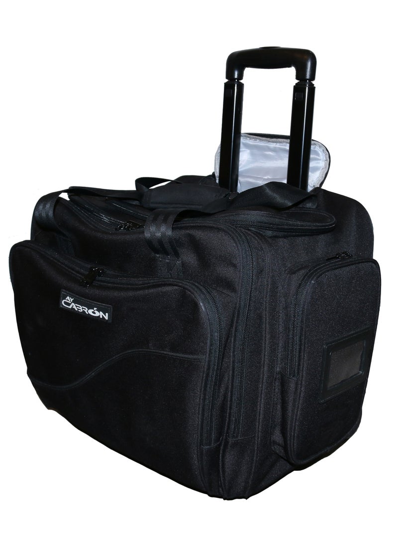 Pilot Crew Flight Deck | Executive Business Laptop Computer Travel Documents | Trolley Bag Suitcase With Telescopic Handle Water Resistant Light Weight