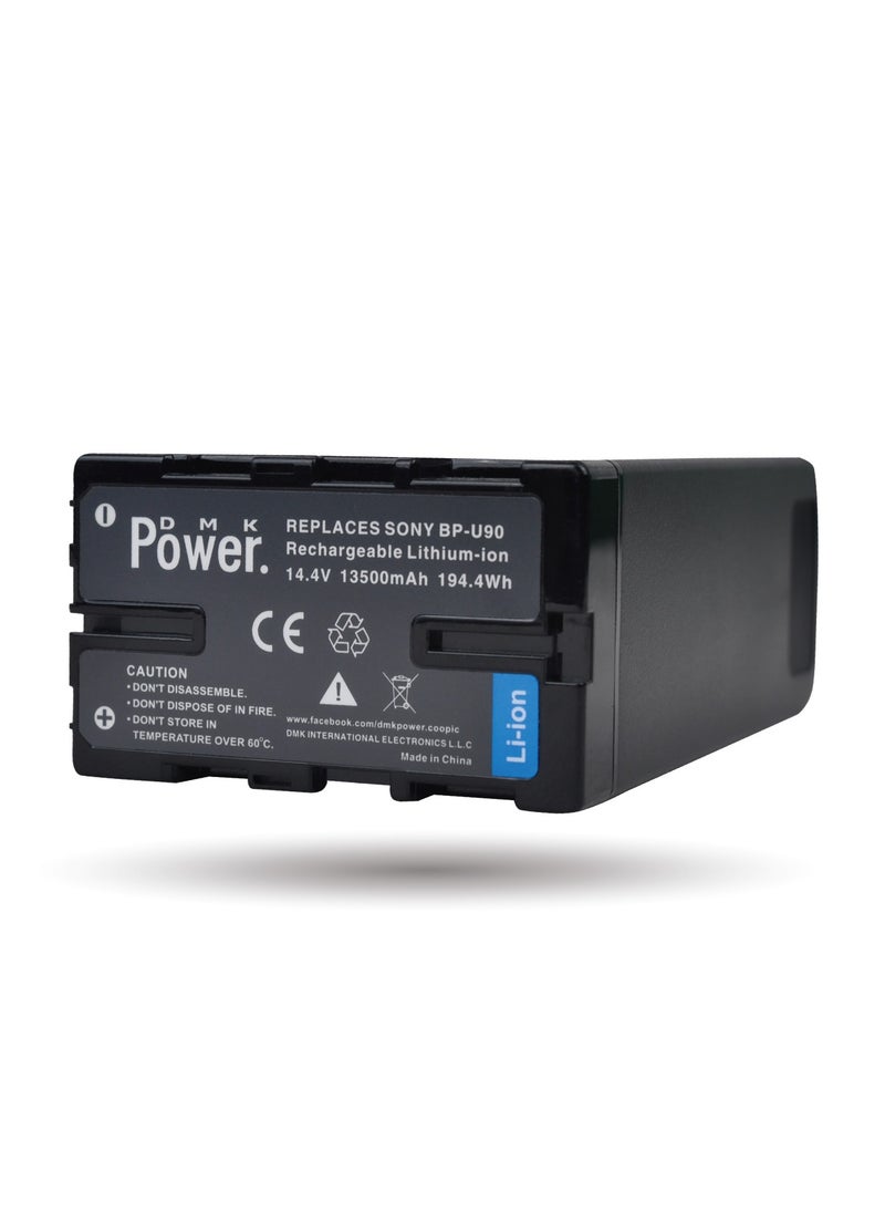 DMK Power BP-U90 Higher Capacity (13500mAh) Rechargeable Battery Compatible With Sony PMW-100, PMW-150, PMW-160, PMW-200, PMW-300, PMW-EX1, PMW-EX1R, PMW-EX3, PMW-EX160, etc., Camcorders
