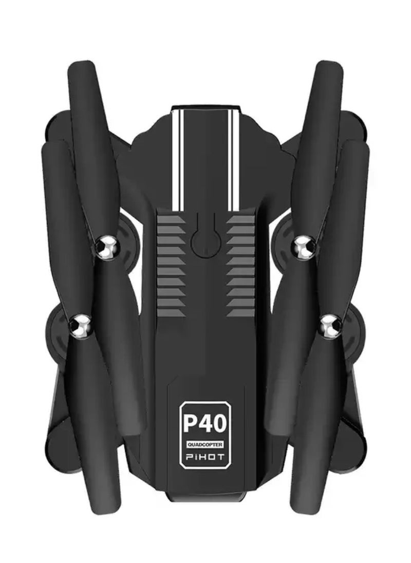 Portable Mini Drone with Remote Control – Multifunctional P40 RC Drone for Adults, Adjustable, App-Controlled, HD Camera, Foldable, Includes Carrying Case – Black