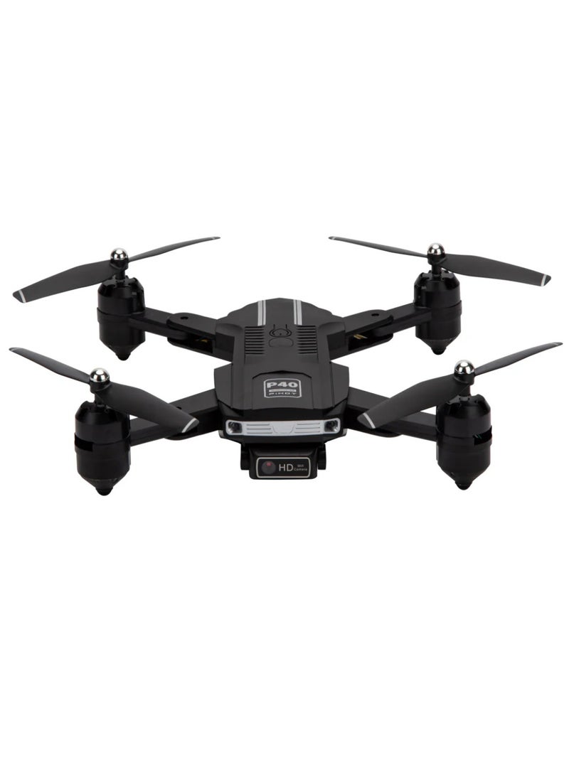 Portable Mini Drone with Remote Control – Multifunctional P40 RC Drone for Adults, Adjustable, App-Controlled, HD Camera, Foldable, Includes Carrying Case – Black