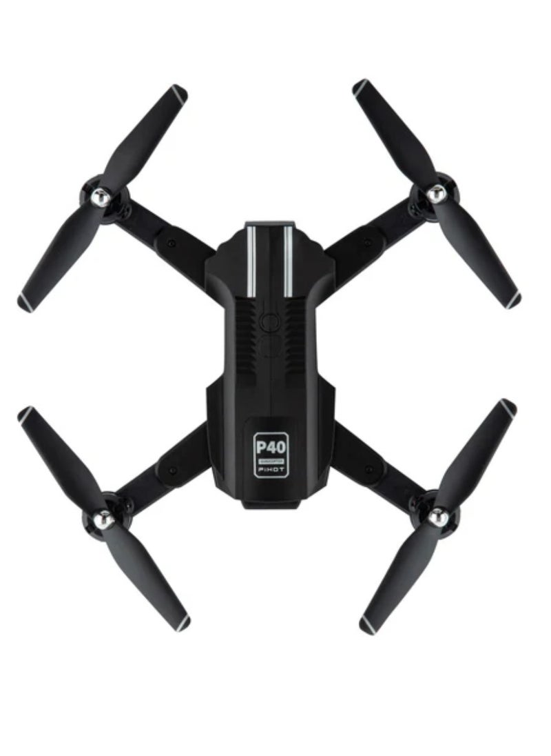 Portable Mini Drone with Remote Control – Multifunctional P40 RC Drone for Adults, Adjustable, App-Controlled, HD Camera, Foldable, Includes Carrying Case – Black