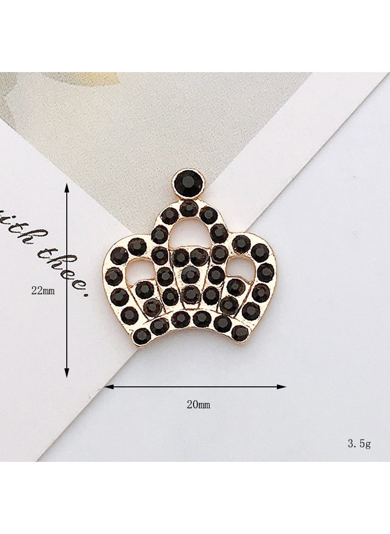 Crown Series Letter Pearl DIY Phone Case Decor Kit D1803-4 Crown (Black)