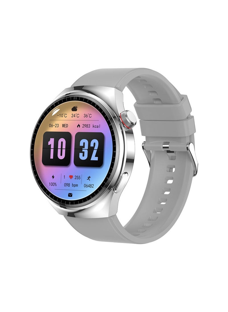 LEMFO Cross Border Watch4 Pro New 1.6 Inch Bluetooth Call Heart Rate Monitor LF38 Smart Watch Silver silicone version