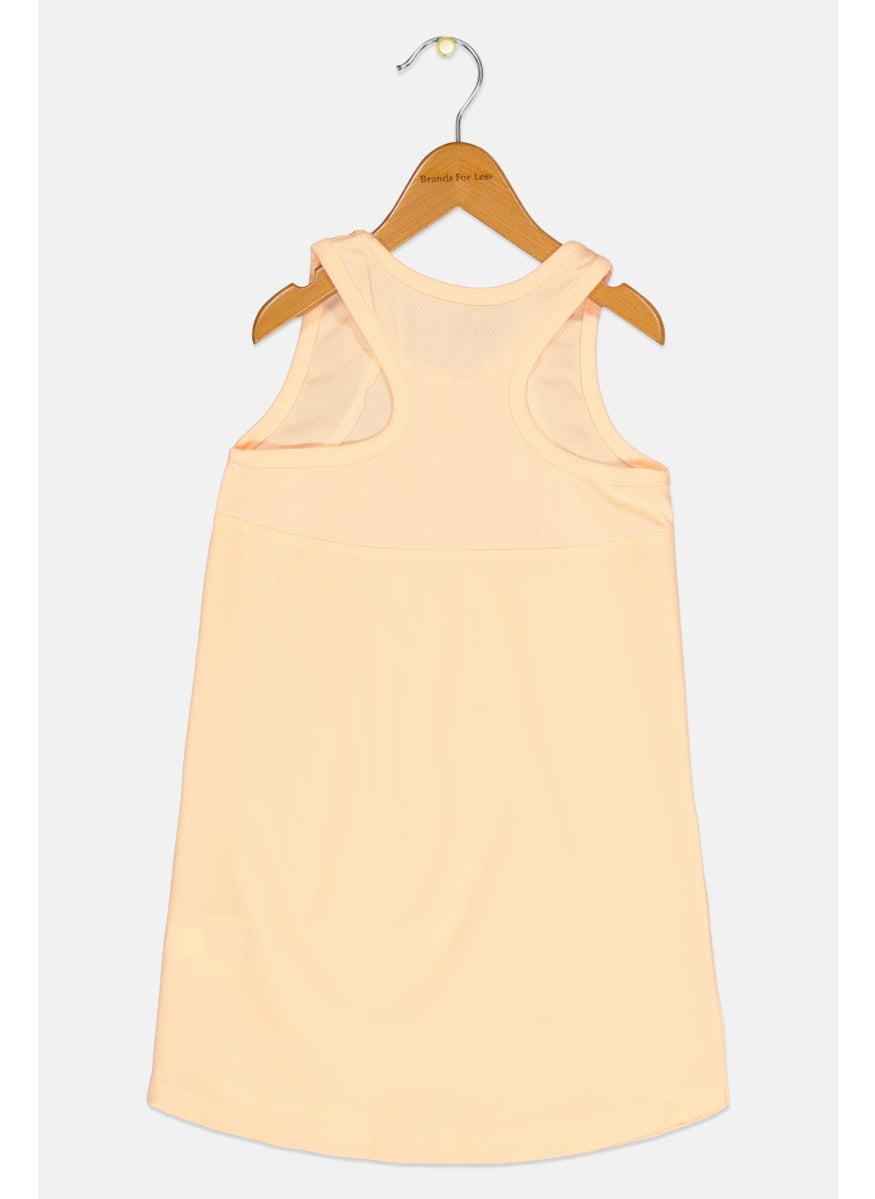 Kids Girl Brand Logo Sleeveless Tank Top, Peach