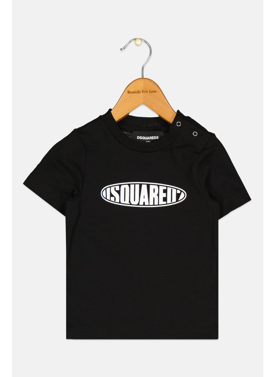 Toddlers Girl Crew Neck Short Sleeve Graphic Print T-Shirt, Black
