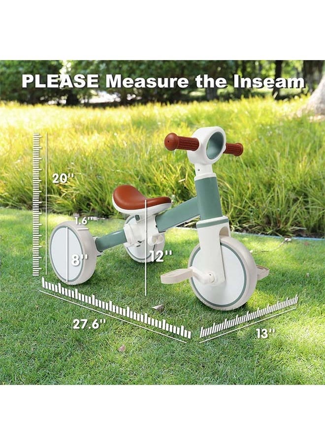 4 in 1 Toddler Balance Bike for 1-4 Years Old Boys Girls Gift, 3 Wheel Baby Bicycle for 1 Year Old Kids Tricycle with Easy Assembly Removable Pedal