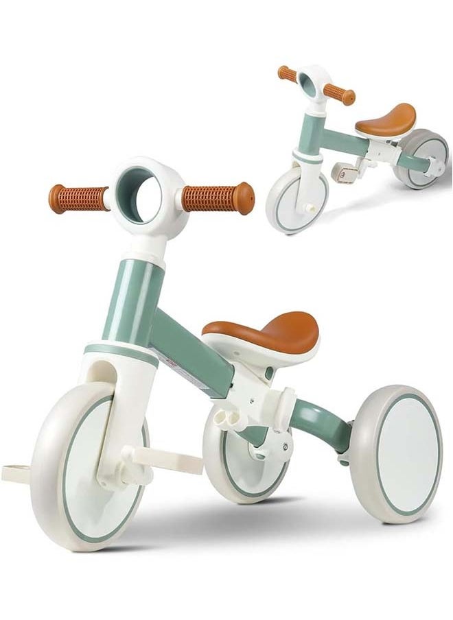 4 in 1 Toddler Balance Bike for 1-4 Years Old Boys Girls Gift, 3 Wheel Baby Bicycle for 1 Year Old Kids Tricycle with Easy Assembly Removable Pedal