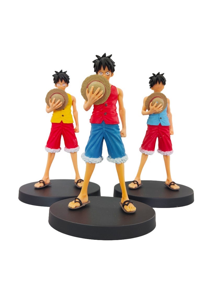 Big hand animation surrounding pirates Sea King and the country of straw hat running Luffy model wholesale ornaments boxed Yellow Luffy bag Yellow Luffy bag