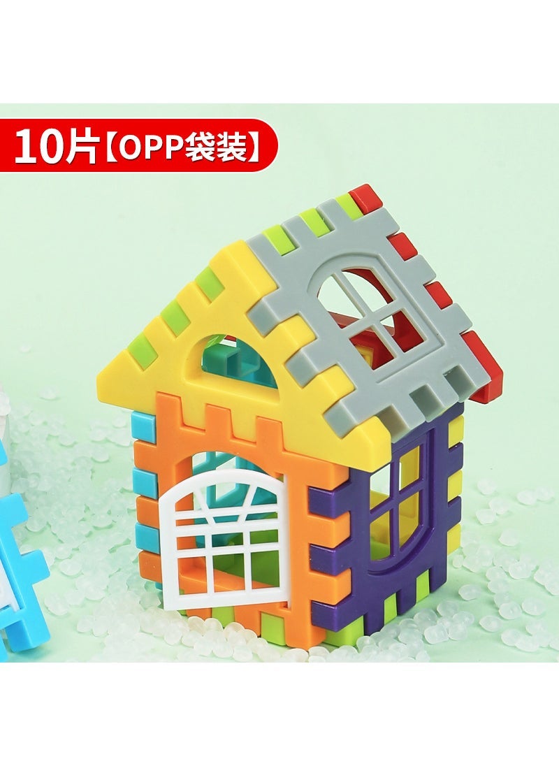 Kids Large Blocks Puzzle Building Toy bagged⭐️10 pieces [with window + drawing]