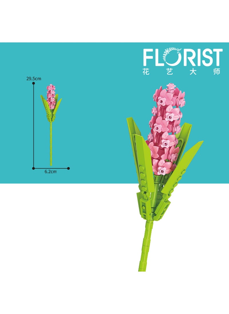 Eternal Rose Bouquet Building Blocks Toy for Girls 9094-2 hyacinth [115 particles] color box