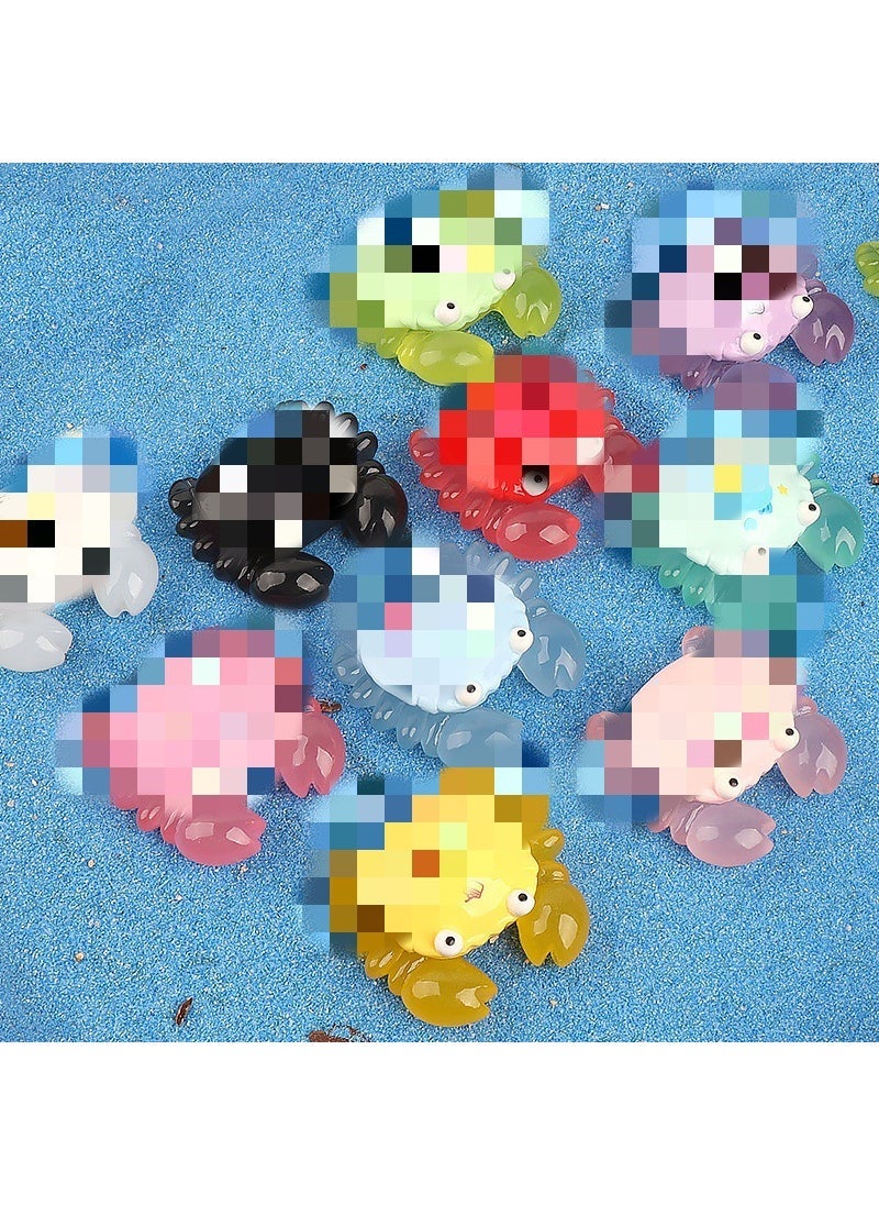 Cartoon Turtle Glow in Dark Mini Figures 5cm luminous crab (color shipped randomly)