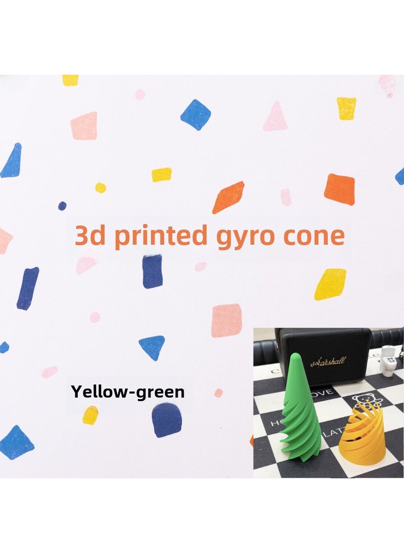 3D Spiral Cone Fidget Spinner Stress Relief 3D Printing Gyro Cone [Hot Selling] Half Pack Green Yellow 13CM High 56g