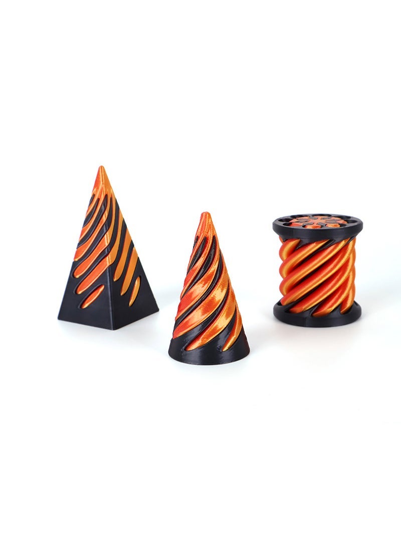 3D Printed Spiral Decompression Toy for Kids Three combinations
