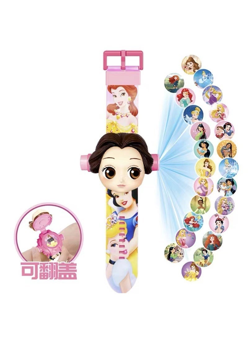 Kids Glowing Cartoon Toy Watch for Birthdays Snow White [24 projection + watch Time]]
