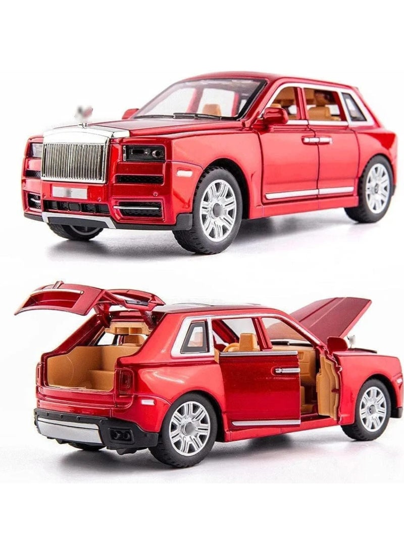 1:24 Scale Luxury Die-Cast Rolls-Royce Style Toy Car – Metal Body Pull Back Model with Lights, Sounds & Opening Doors – 1 PC (Color May Vary)
