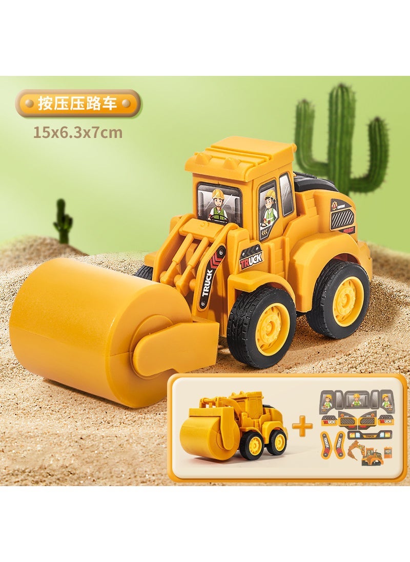 Childrens Toy Excavator Inertia Car Gift Press circuit press + DIY sticker [opp bag]