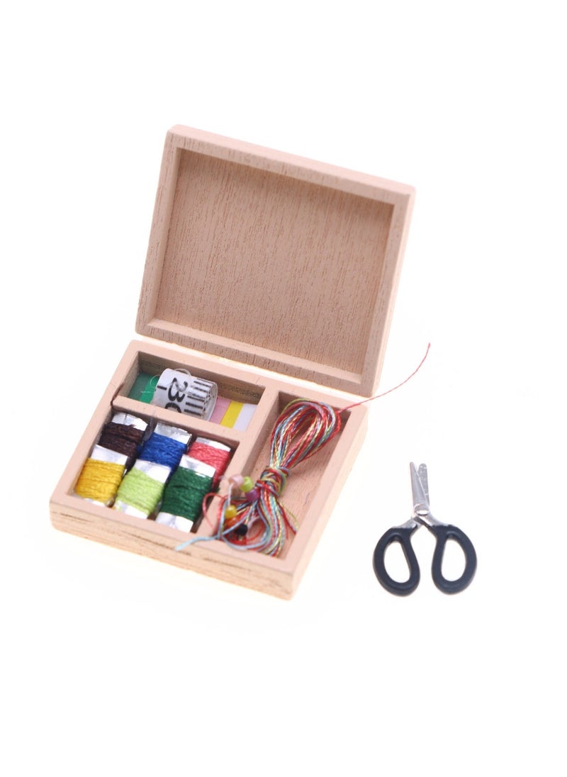 Miniature Dollhouse Sewing Box BJD Accessories true color