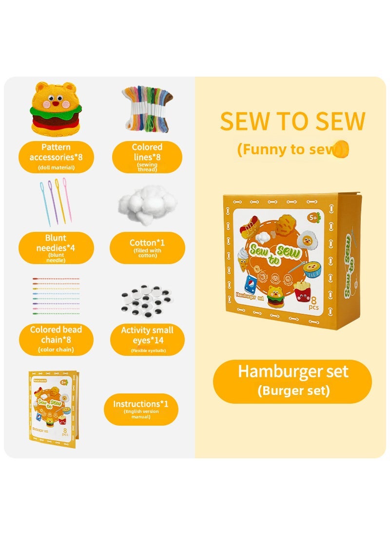 Kids DIY Sewing Craft Kit Creative Gift English [Hamburg Package]]