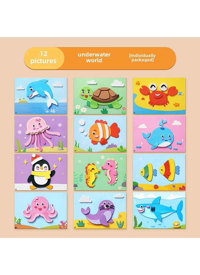 Childrens Handmade Diy3d Stereo Eva Sticker Princess Kindergarten Making Material Bag Girls Educational Sticker Toy 