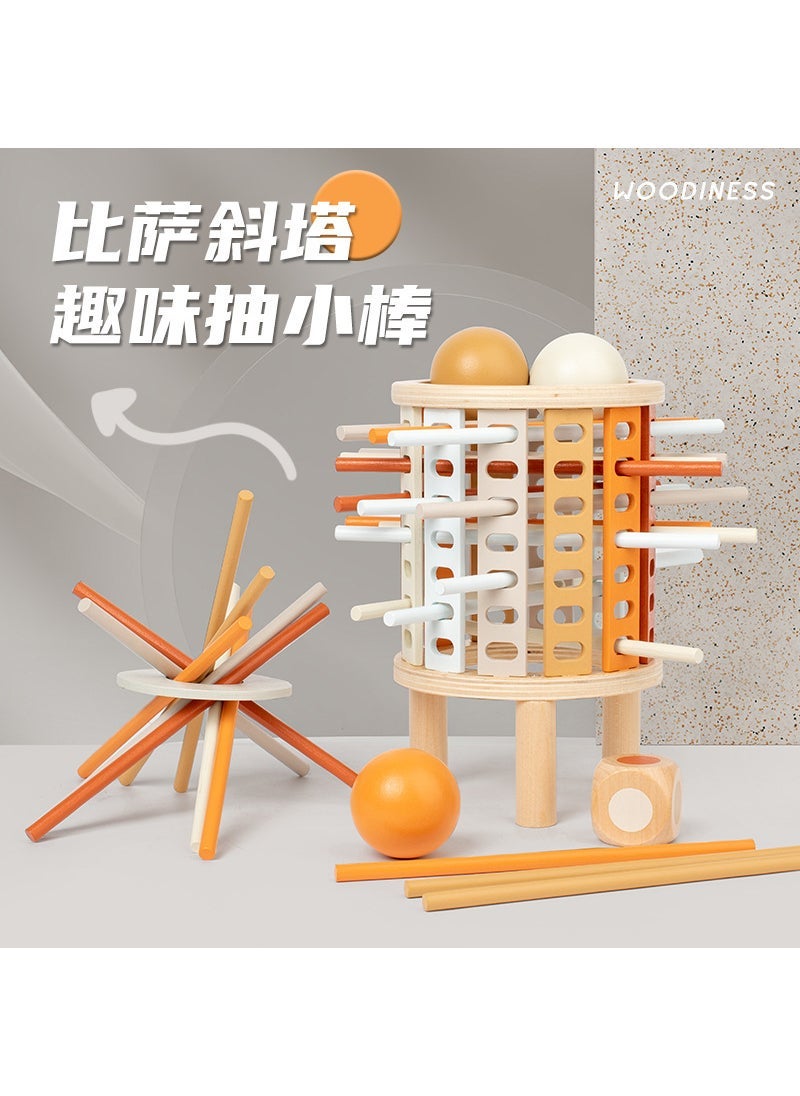 Wooden Leaning Tower Pizza Board Game for Kids Pisa inclined tower