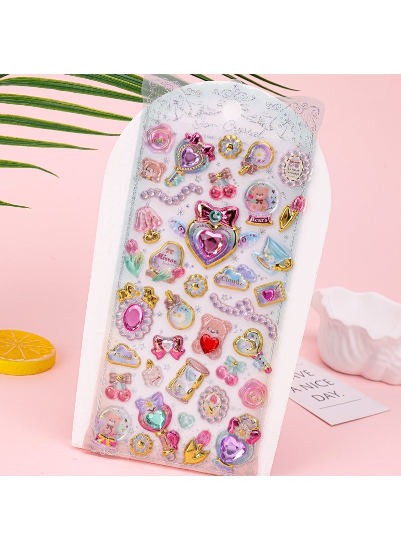 3D Acrylic Diamond Stickers for Kids Phone Decoration Gem Fun Sticker D