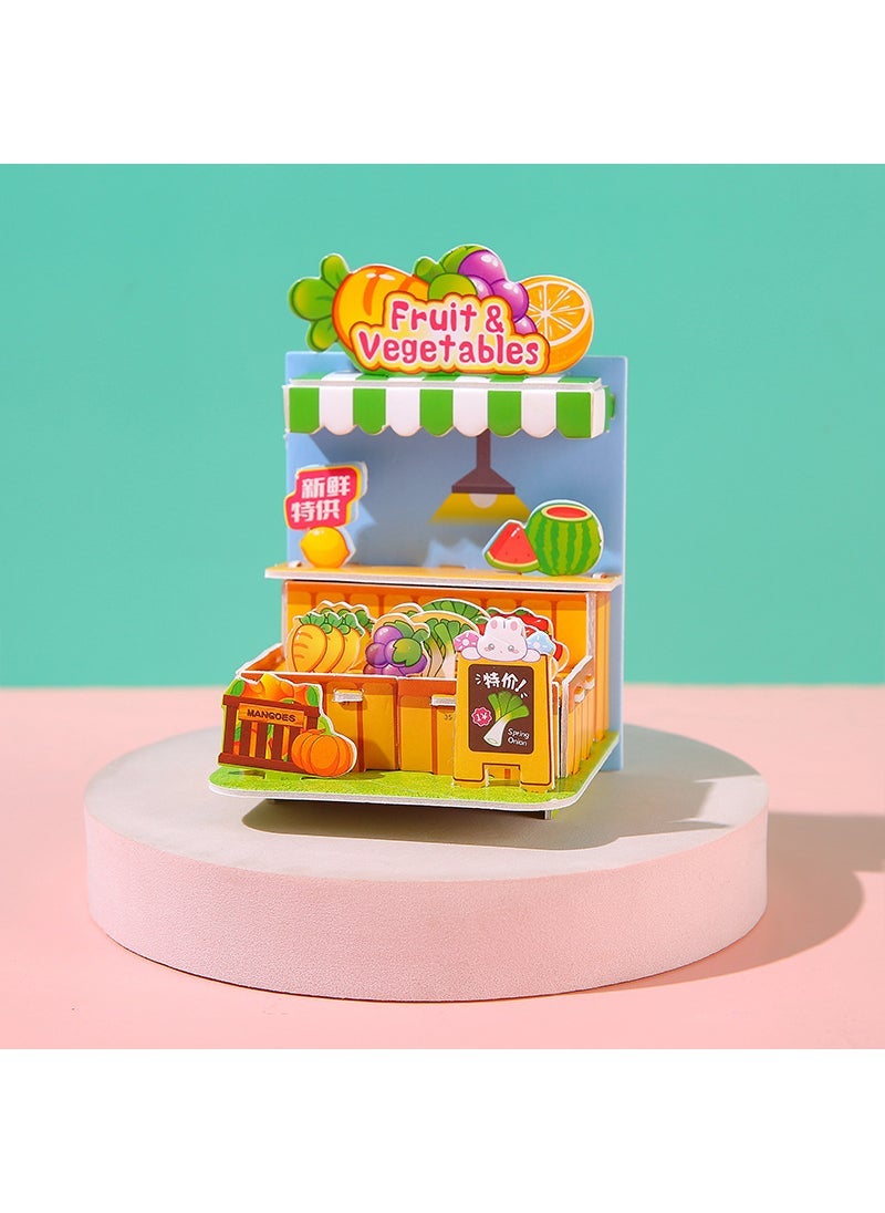 Creative 3D Kids Puzzle Model Kit Fresh fruit and vegetable shop