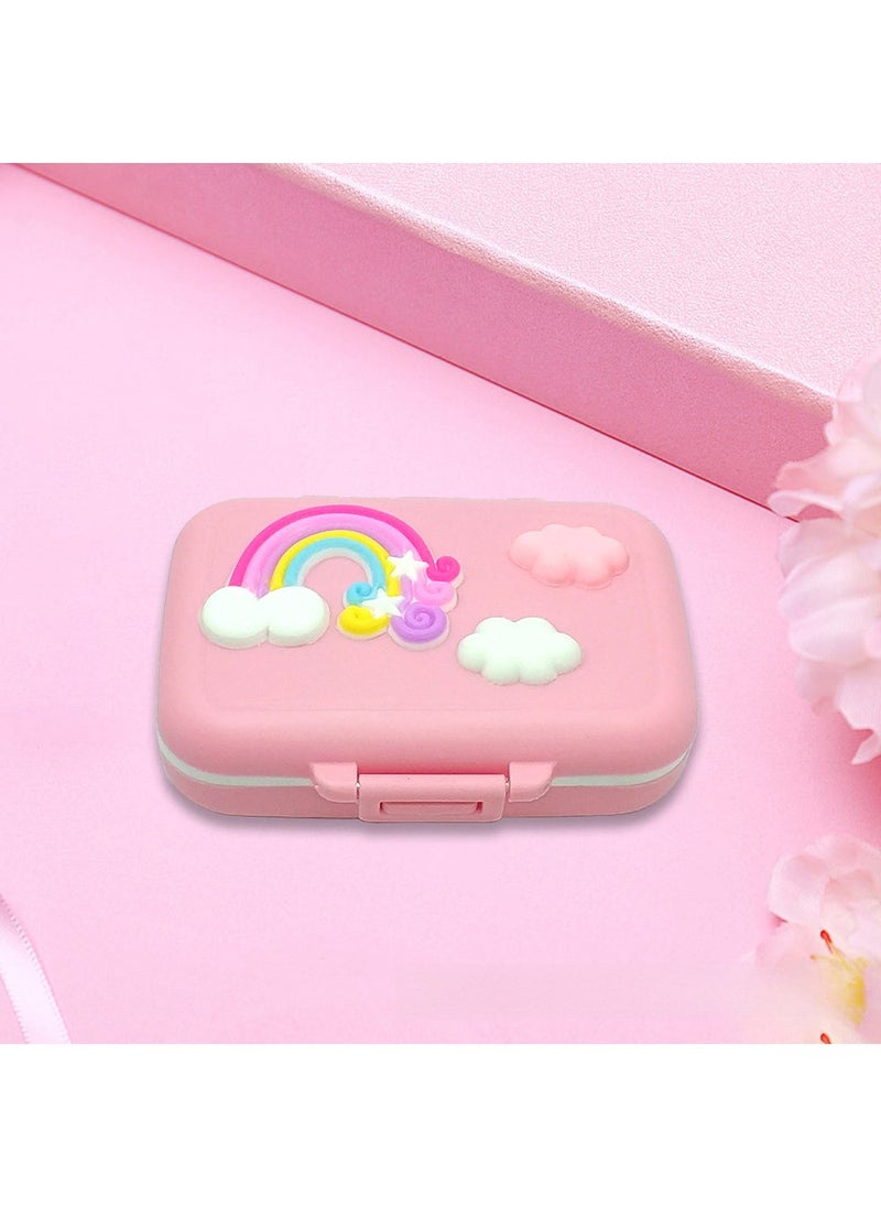 Silicone Rainbow Baby Tooth Box with Tweezers Blue
