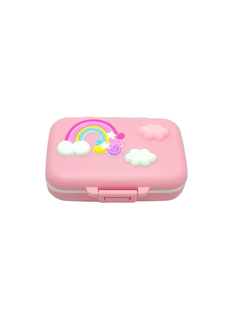 Silicone Rainbow Baby Tooth Box with Tweezers Blue