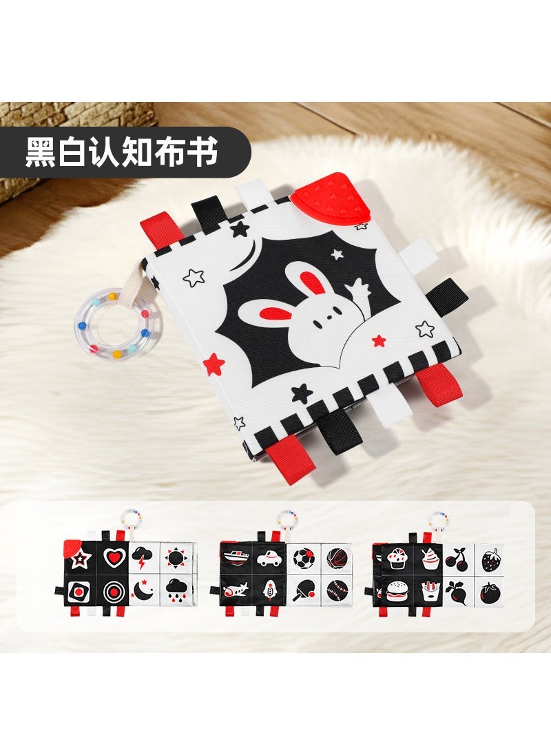 Tear-Resistant Baby Cloth Book Washable Black and white label cloth book
