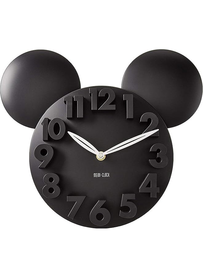 Modern Design Mickey Mouse Big Digit 3D Wall Clock Home Decor Decoration - Black, One Size