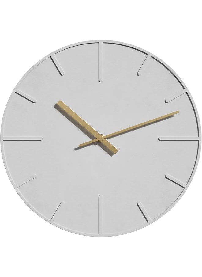 Wall Clock - Silent, Concrete-Made, Wall Hanging Clock, Simple, Modern, Scandinavian, 30CM, Room Decor, Living, Interior, Housewarming, Stylish, with Hooks