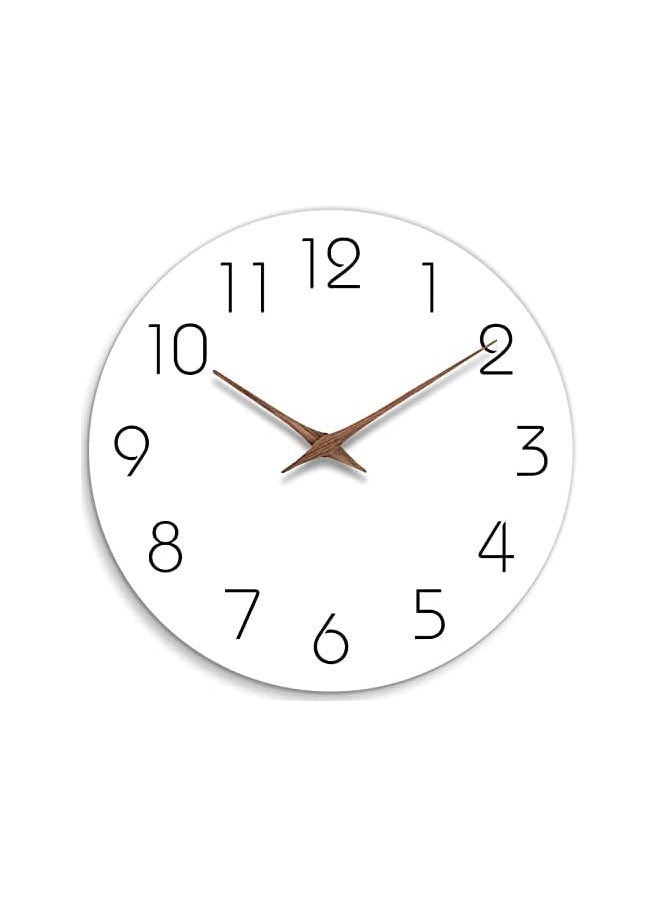 Wall Clock 14 Inch - Silent Non Ticking Wall Clocks Battery Operated - Simple Minimalist Wooden Clock Decorative for Kitchen,Home,Bedroom,Living Room, Office(14