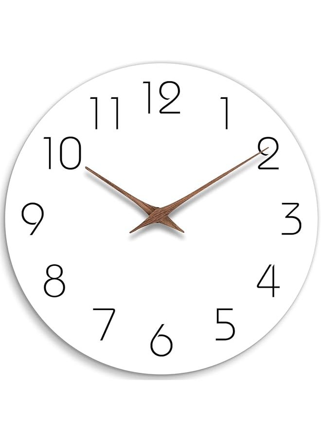 Wall Clock 14 Inch - Silent Non Ticking Wall Clocks Battery Operated - Simple Minimalist Wooden Clock Decorative for Kitchen,Home,Bedroom,Living Room, Office(14