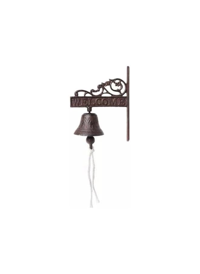 Outdoor Dinner Bell, Rustic Vintage Large Cast Iron Wall Mounted Metal Door Bell for Farm House Outside Decorative Accent Bells, Wall Clock, Iron Bells Creative Iron Decoration