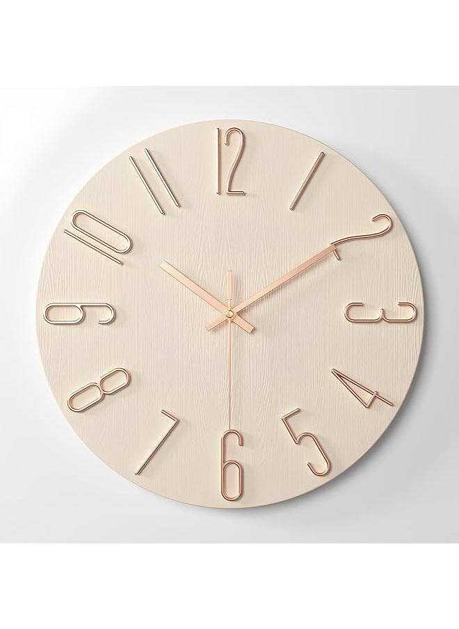 12 Inch Wall Clock Silent Non Ticking, Preciser Modern Style Decor Clock for Home, Office, School, Kitchen, Bedroom, Living Room