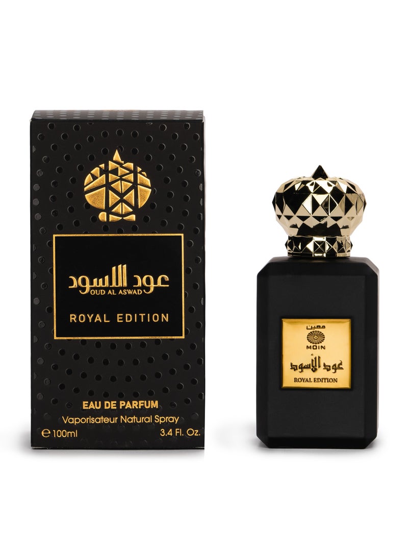 Oud Al Aswad Unisex Perfume 100ml - Saffron, Almond, Jasmine & Amber with Woody and Musky Notes - Longlasting Luxury Fragrance for Men & Women
