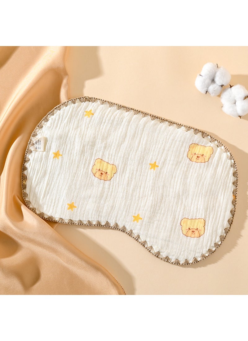 Cotton Muslin Baby Pillow, Breathable Sweat-absorbent, Four Seasons Star Bear Head