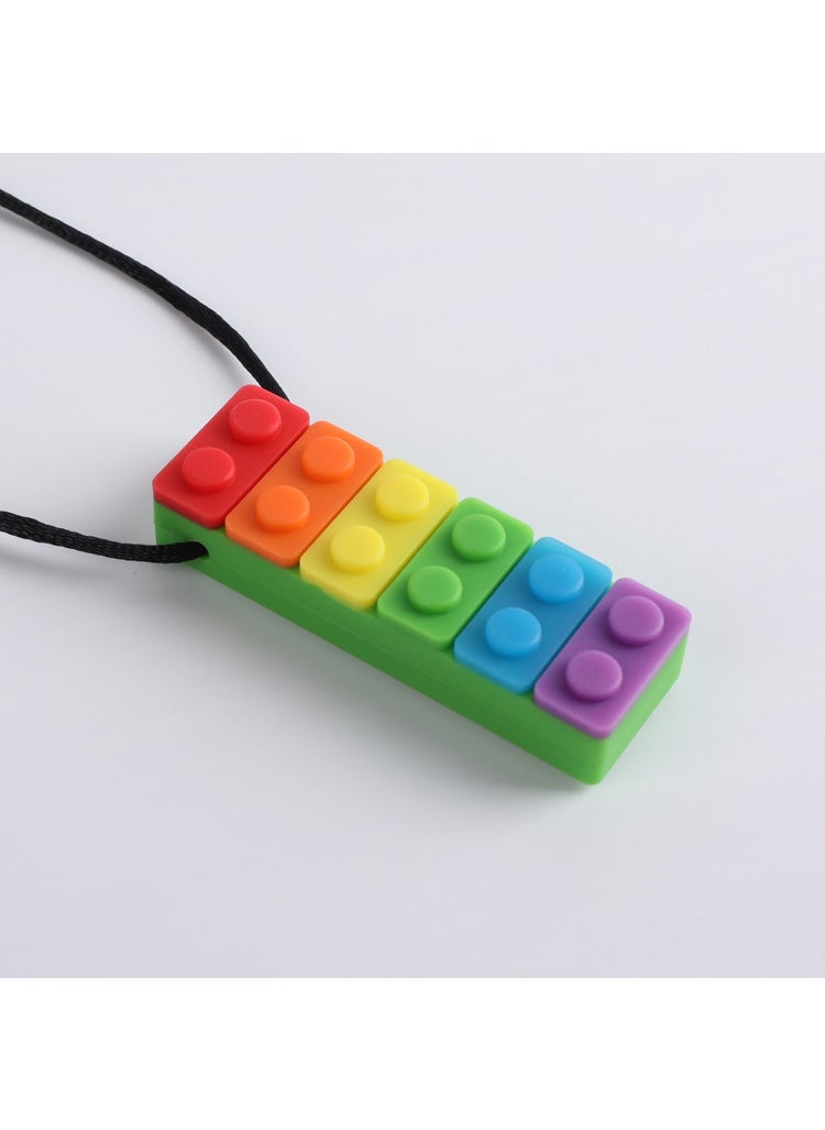 Rainbow Teether Blocks Chew Toy for Babies Rainbow Green