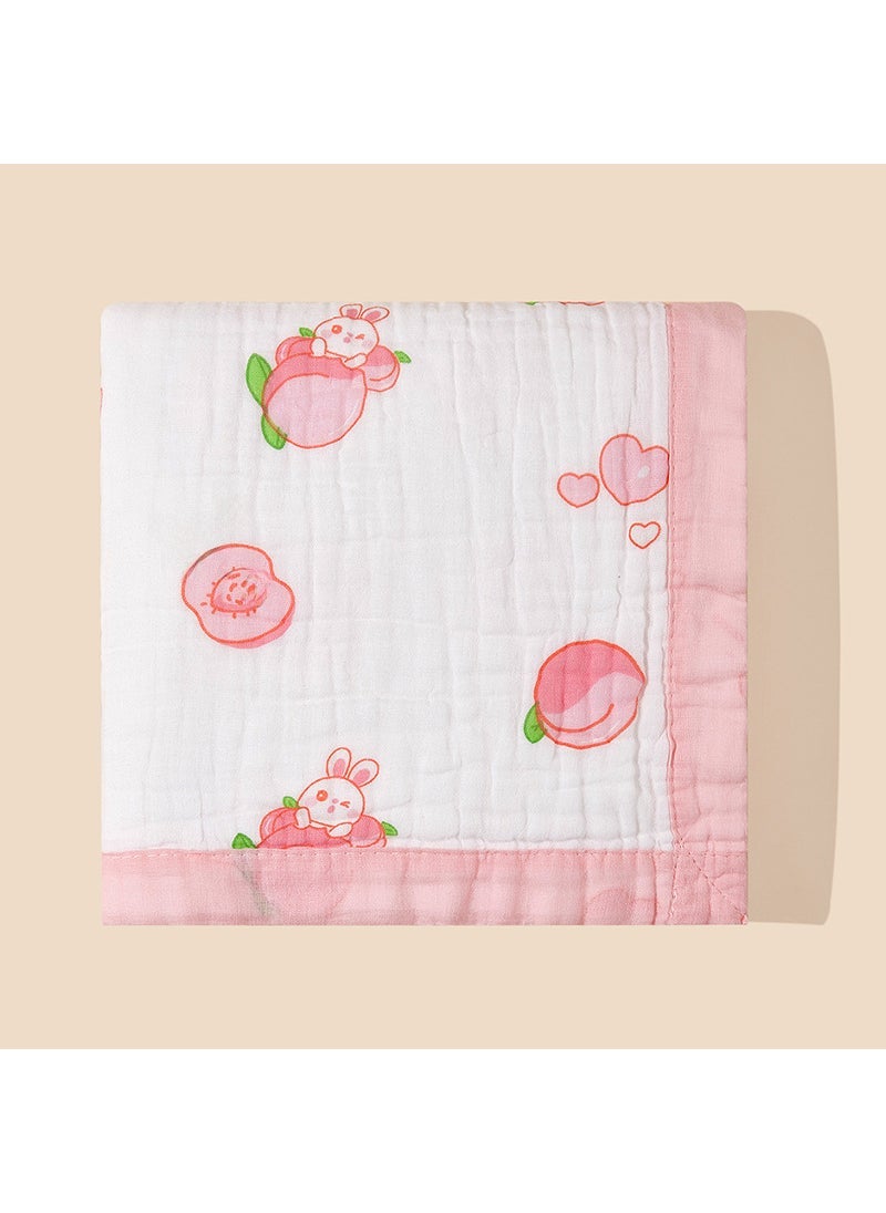 Cartoon Kids Bath Towel Six-Layer Gauze Pink peach 393g