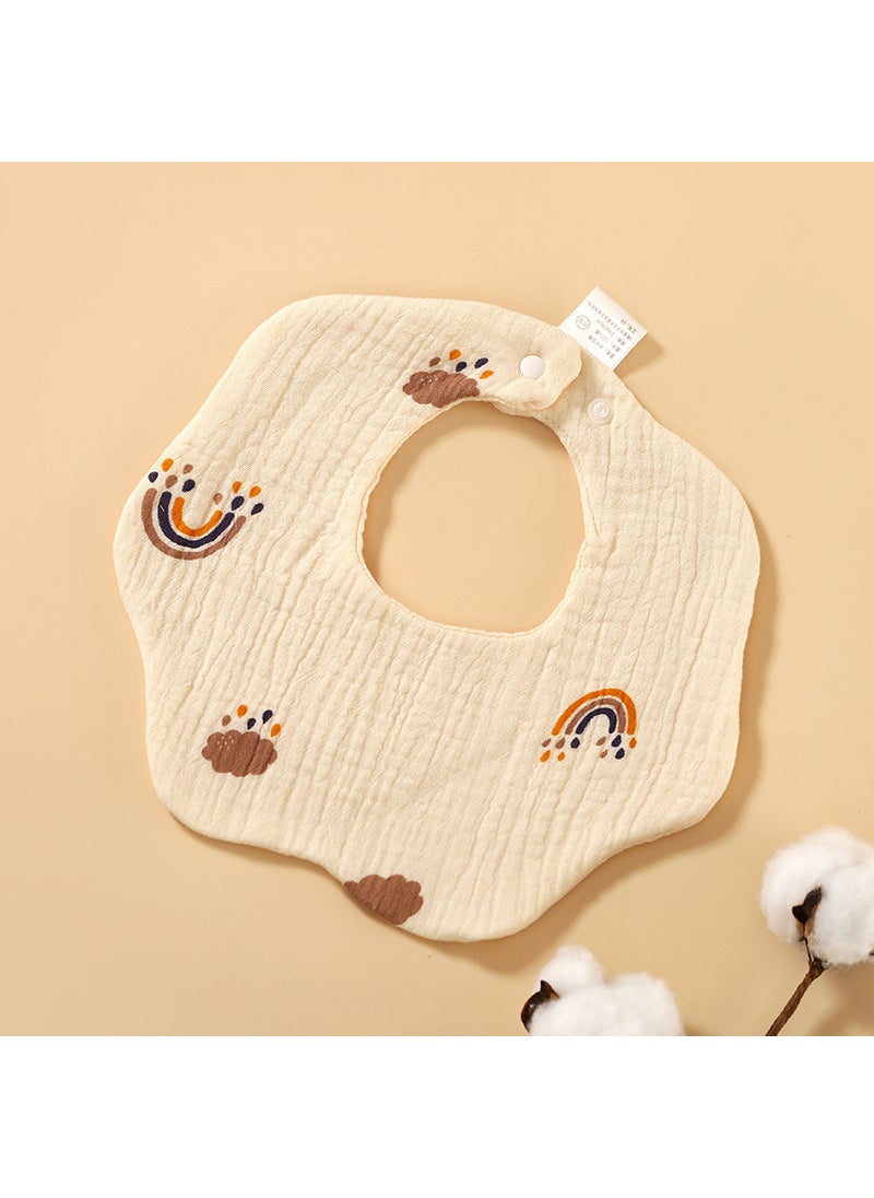 Pure Cotton Baby Bibs 360 Absorbent Soft Toddler Drool Scarf Rainbow Rain