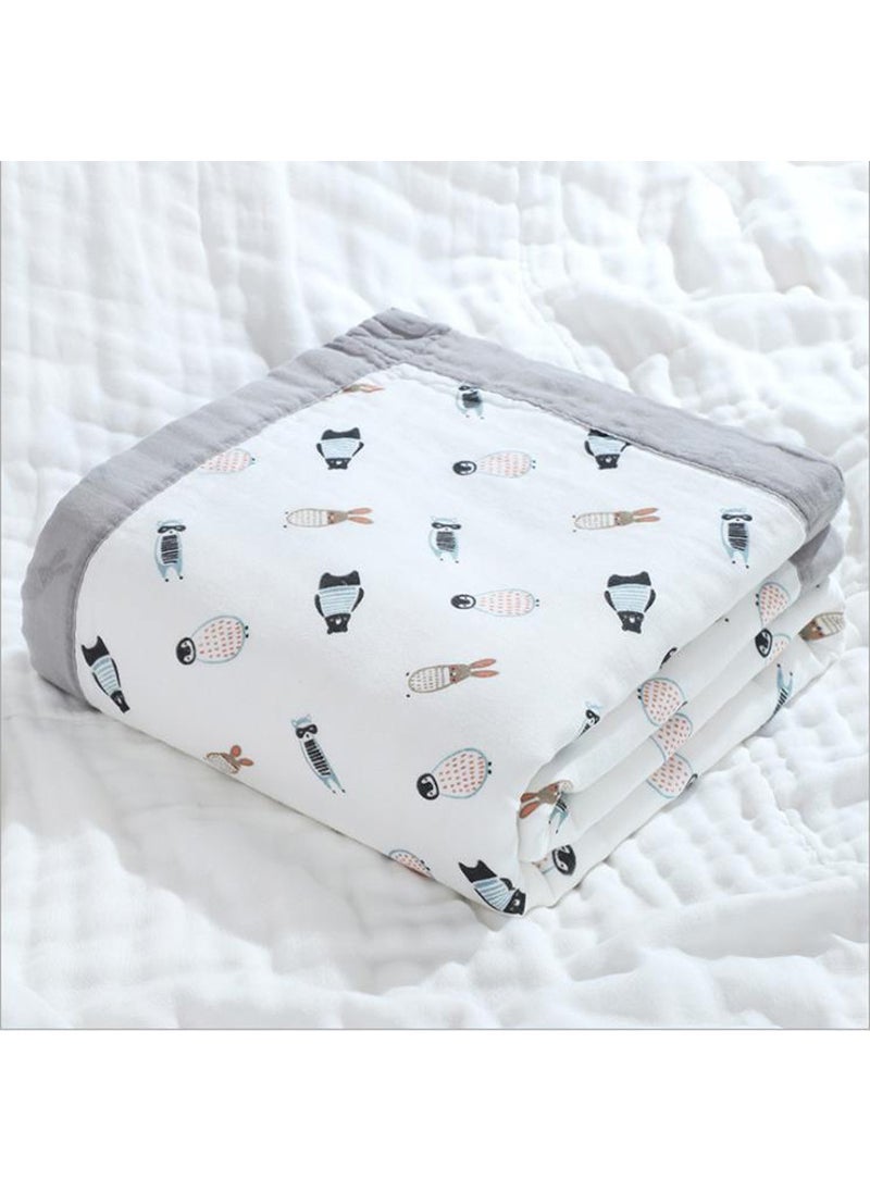 Cartoon Kids Bath Towel Six-Layer Gauze Polar animals 393g