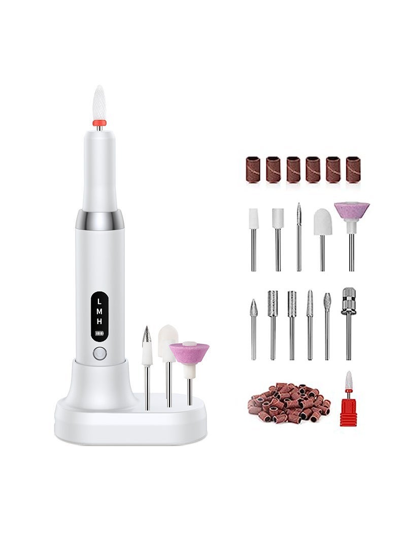 Portable Electric Nail Drill Set white (English)